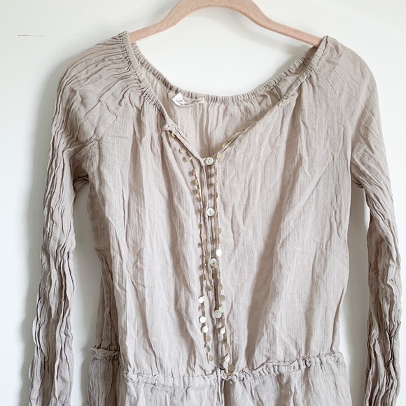 LoveShackFancy Beige Metal Trim Romper - Picture 2 of 7
